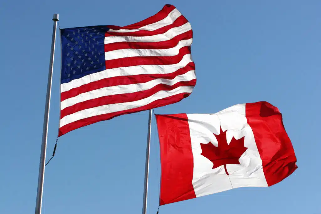 Banderas Estados Unidos y Canadá